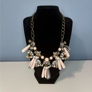 Elegant Pink and Gold Statement Necklace
